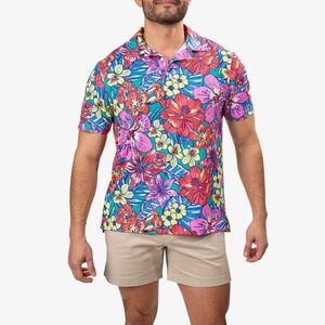 Chubbies Hawaiian Floral Polo Shirt